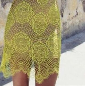 Beautiful Yellow Pastry Lace Mini Skirt size 6 - 8